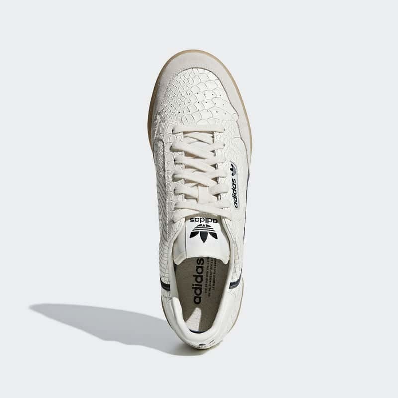 Adidas originals continental 80 trainers in white on sale snakeskin with gum sole